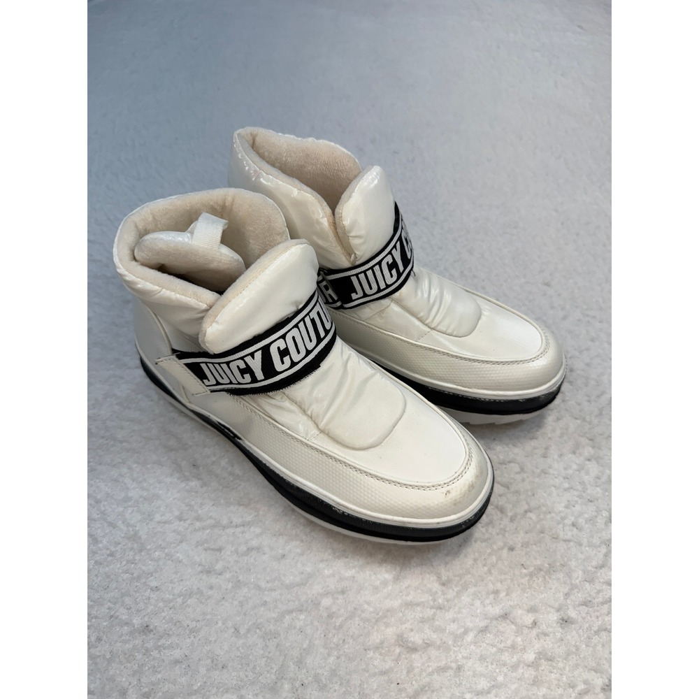 Juicy Couture Veronica White Platform Snow Boots Faux Fur Lined Womens 8
